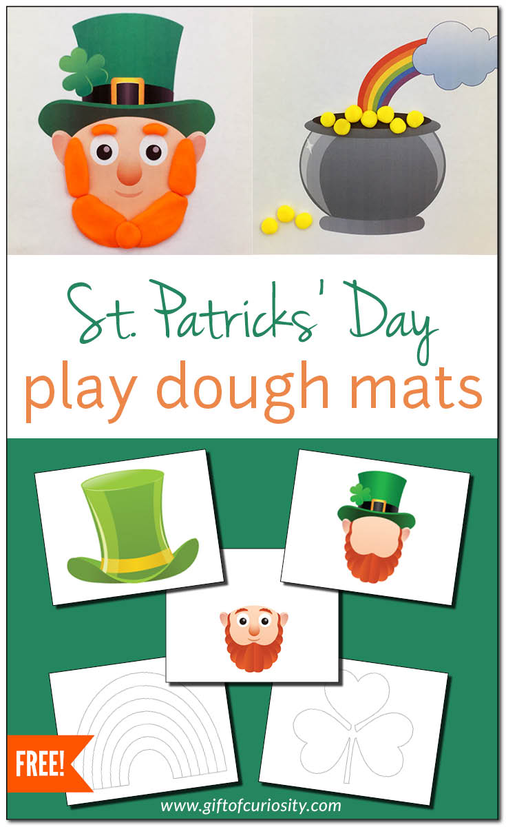 St. Patrick's Day play dough mats for fine motor play {free printable} -  Gift of Curiosity